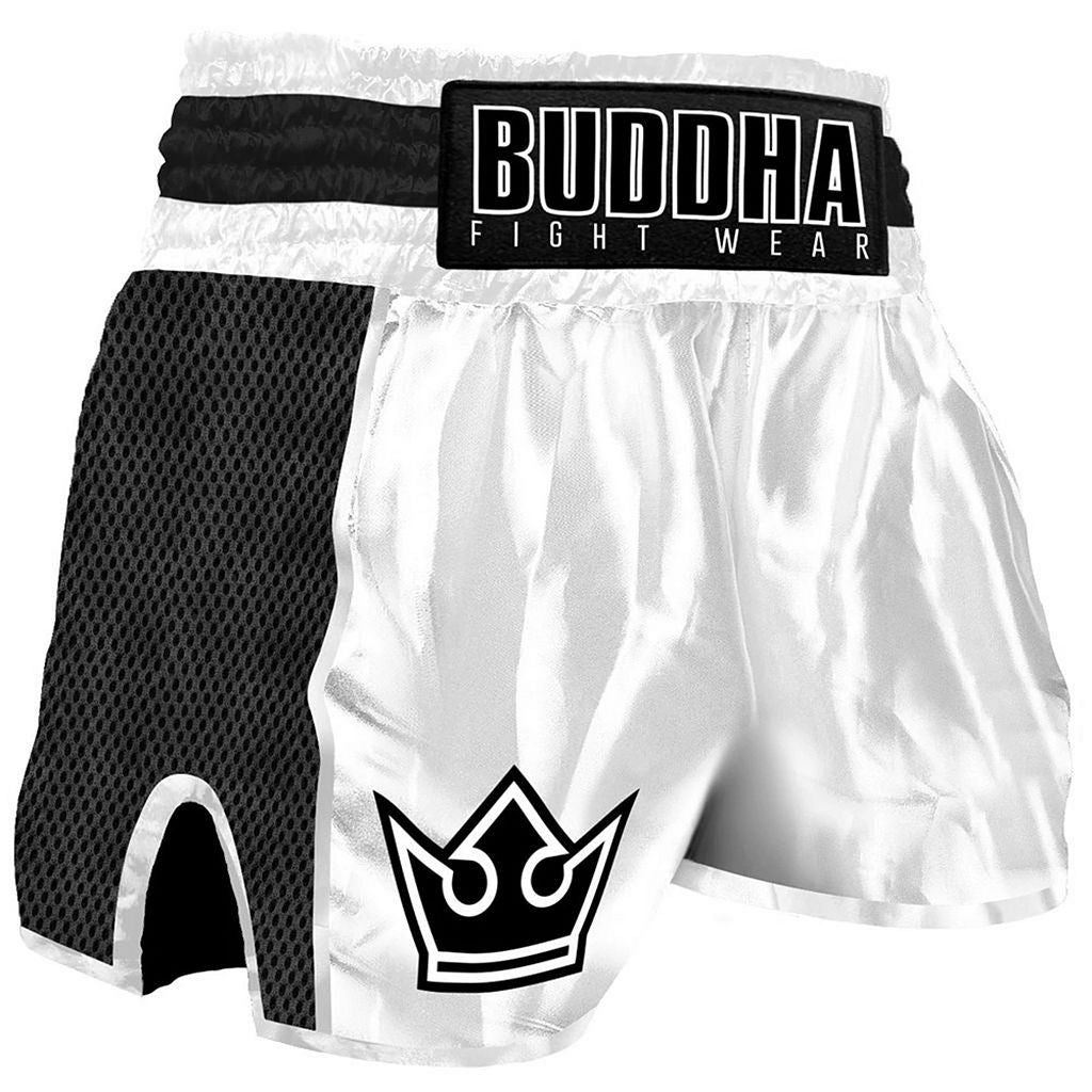 Buddha Retro Premium Muay Thai Shorts Black-Gold