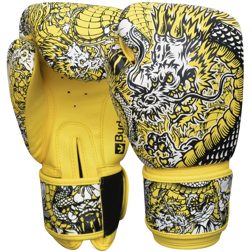 Buddha Fantasy Dragon Boxing Gloves Yellow
