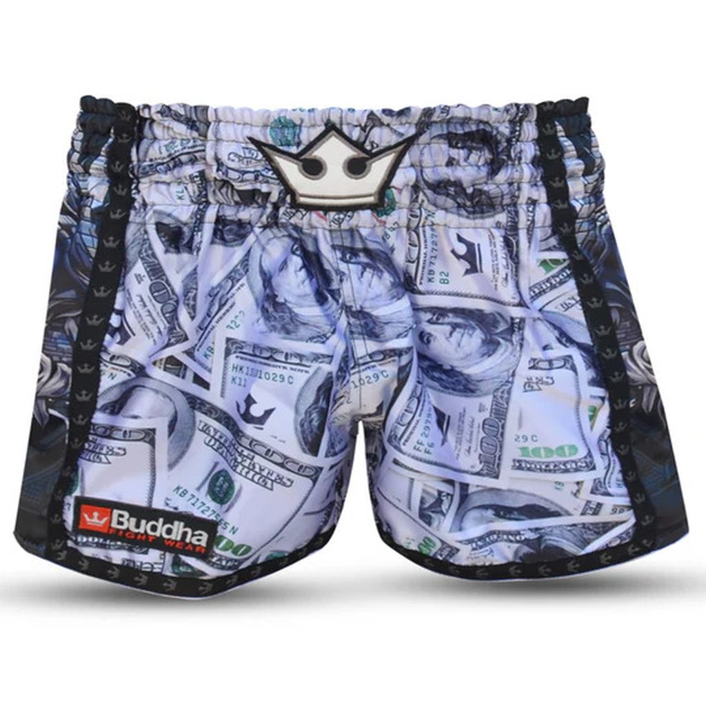 Buddha Dollar Muay Thai Shorts White