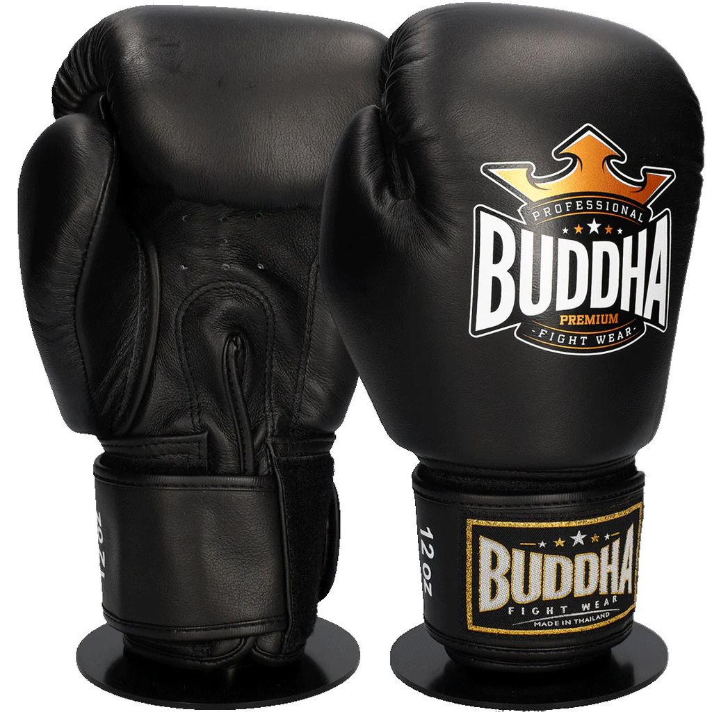 Buddha Thailand Boxing Gloves Black