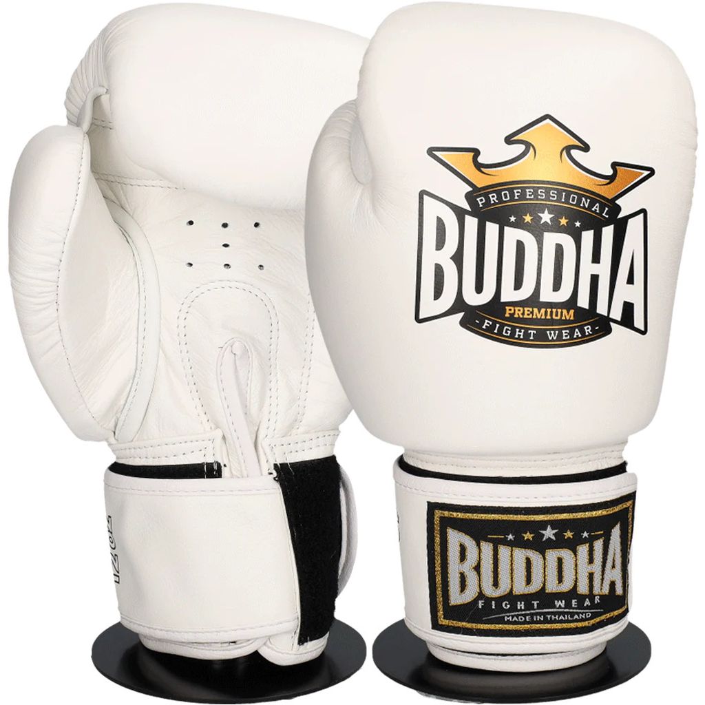 Buddha Thailand Boxing Gloves White