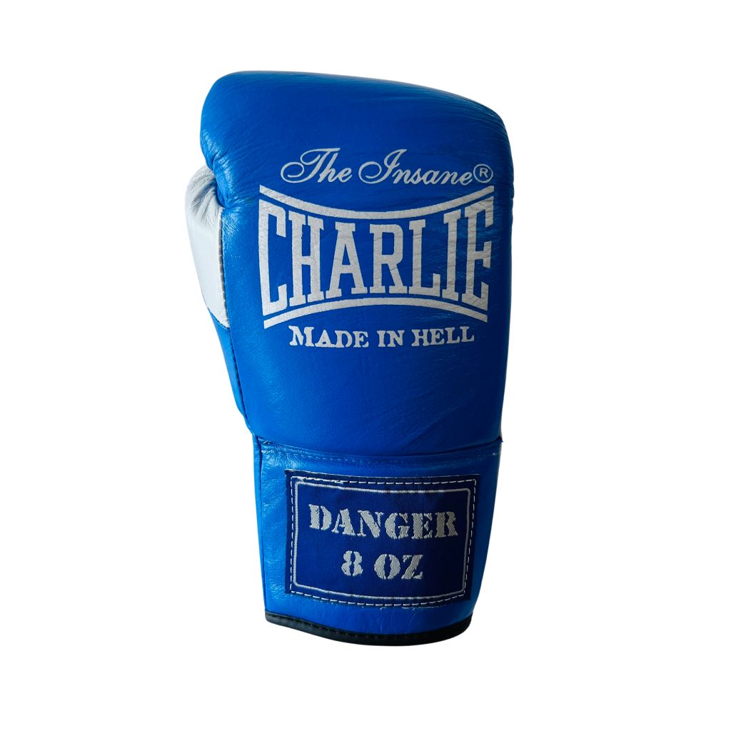 Charlie Boxing Danger Laces Boxing Gloves Blue-Silver