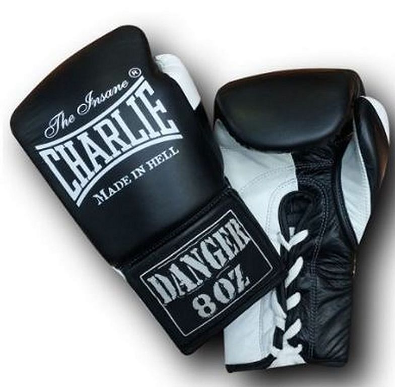 Charlie Boxing Danger Laces Boxing Gloves Blue-Silver