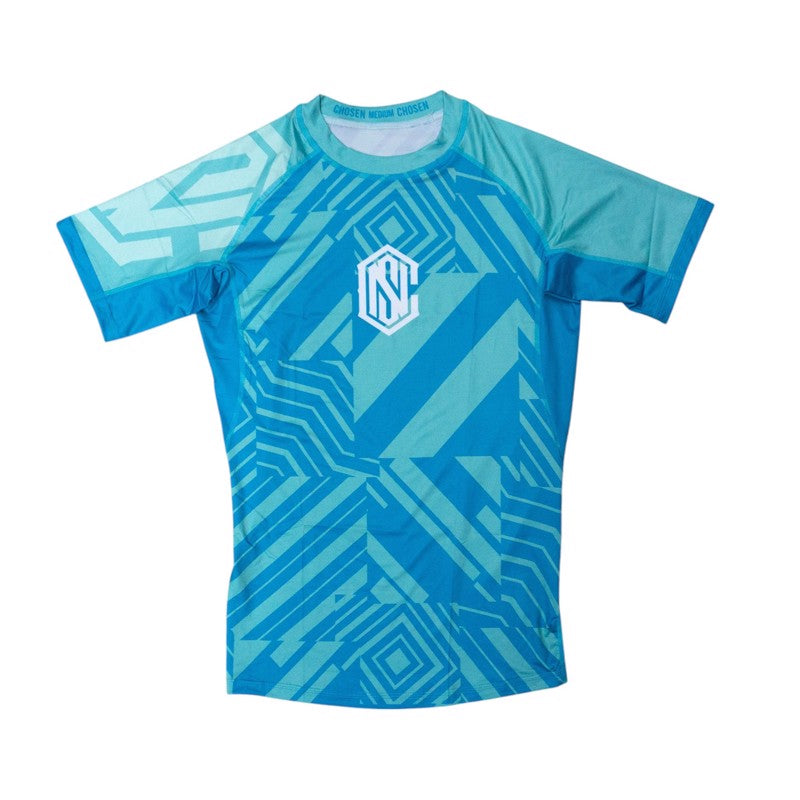 Chosen Abstract SS Rashguard Green-Light Blue