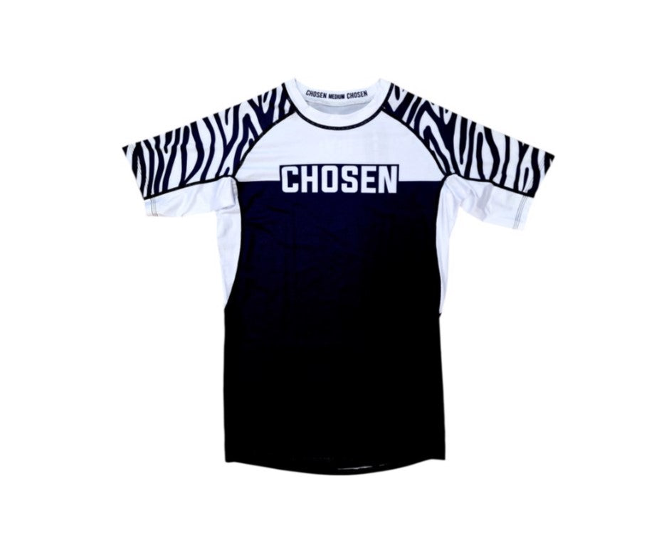 Chosen Zebra SS Rashguard Black-White