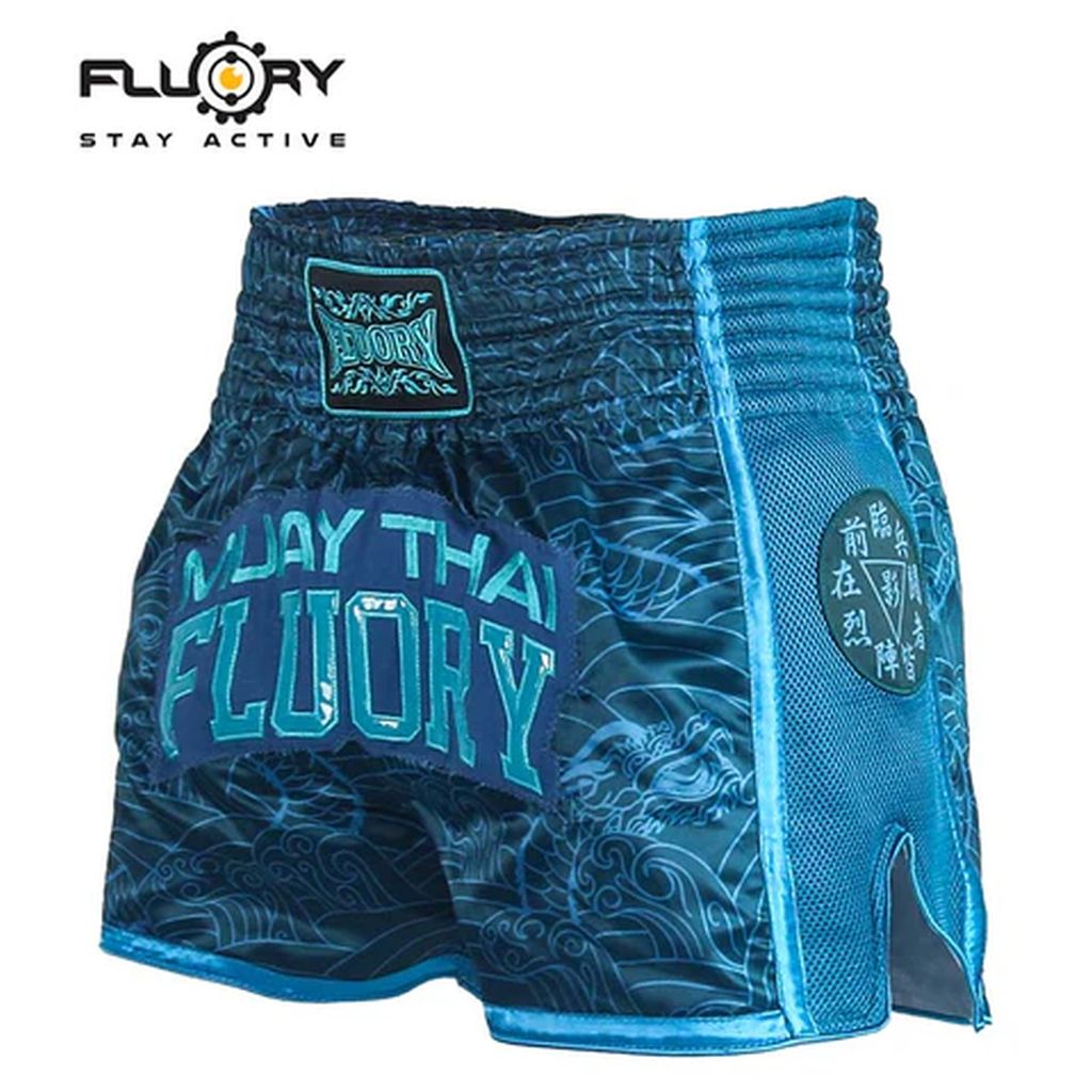 Fluory MTSF69 Muay Thai Shorts Blue