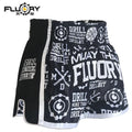 Fluory MTSF68 Muay Thai Shorts Black