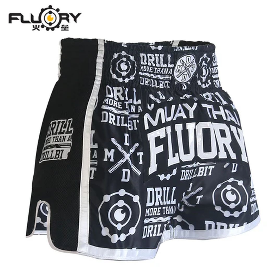 Fluory MTSF68 Muay Thai Shorts Black