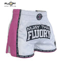 Fluory MTSF61 Muay Thai Shorts White-Pink