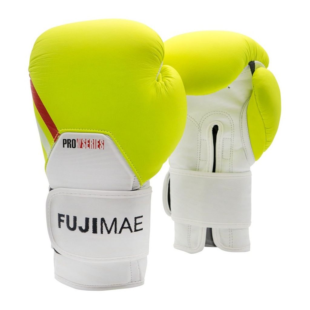 FUJIMAE ProSeries 2.0 Leather Boxing Gloves White-Orange