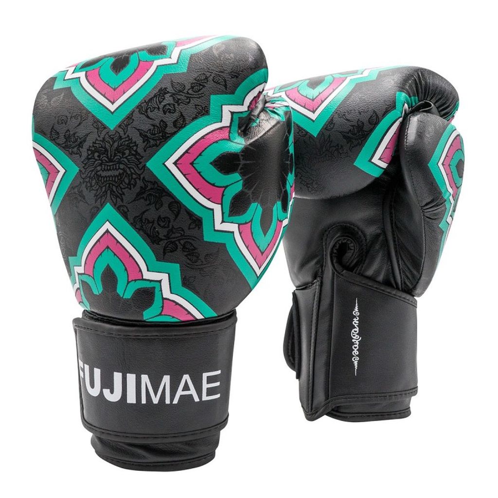 FUJIMAE SakYant Primeskin 2 Boxing Gloves Black-Green