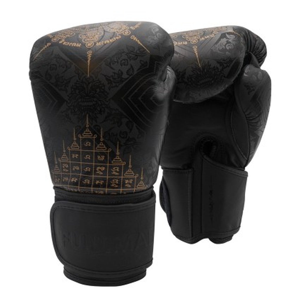 FUJIMAE SakYant 2 Leather Boxing Gloves Black