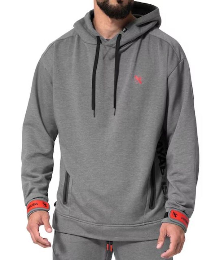 Hayabusa Mens Midweight Pullover Hoodie Grey-Red