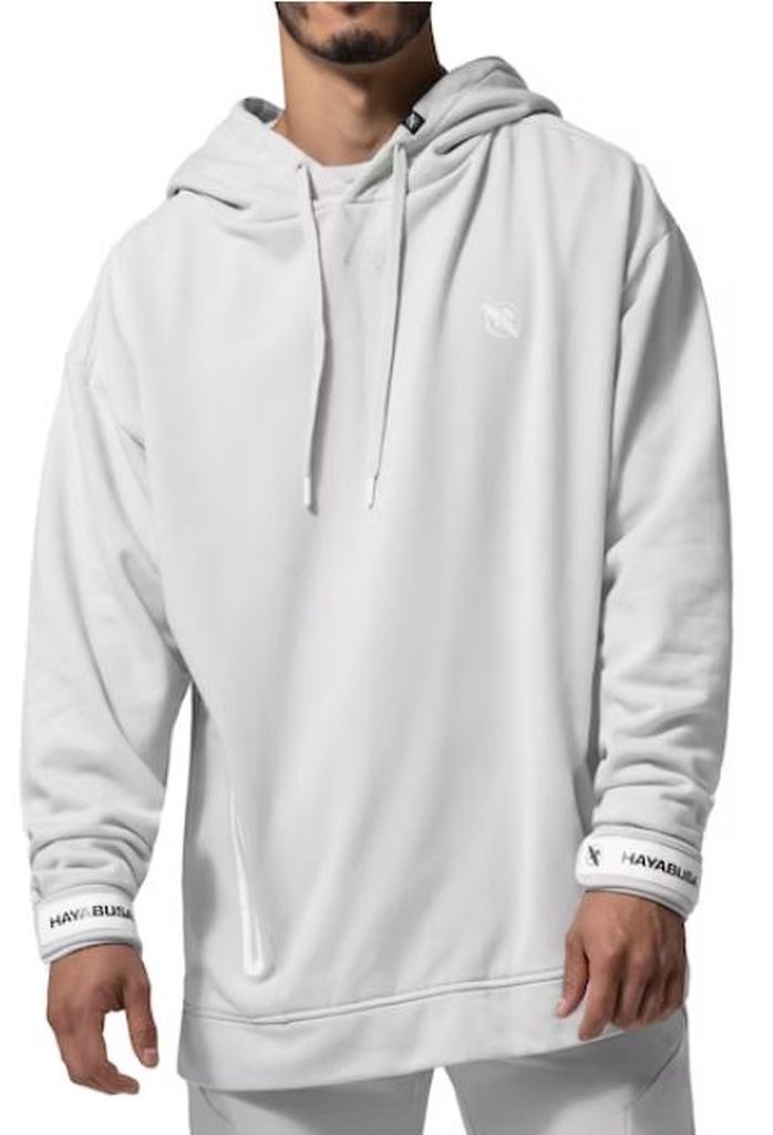 Hayabusa Mens Midweight Pullover Hoodie Grey-White