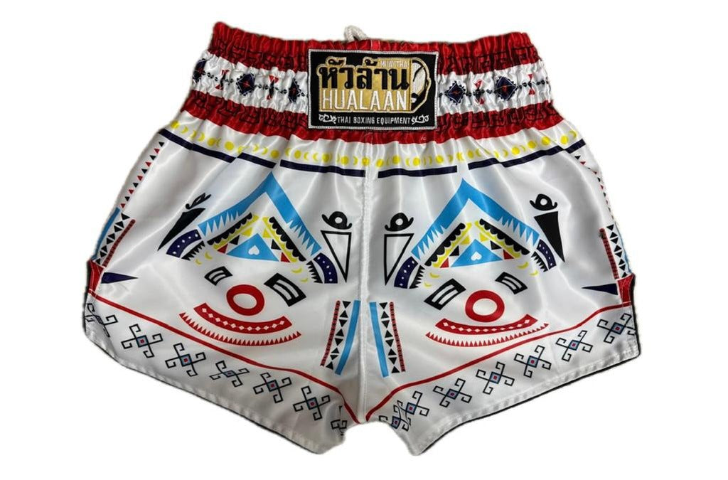 HuaLaan Aztecas Muay Thai Shorts White