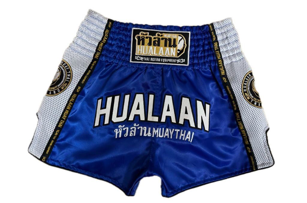 HuaLaan Retro Muay Thai Shorts Blue-White