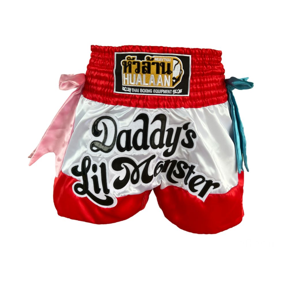 HuaLaan Dady Muay Thai Shorts White-Red