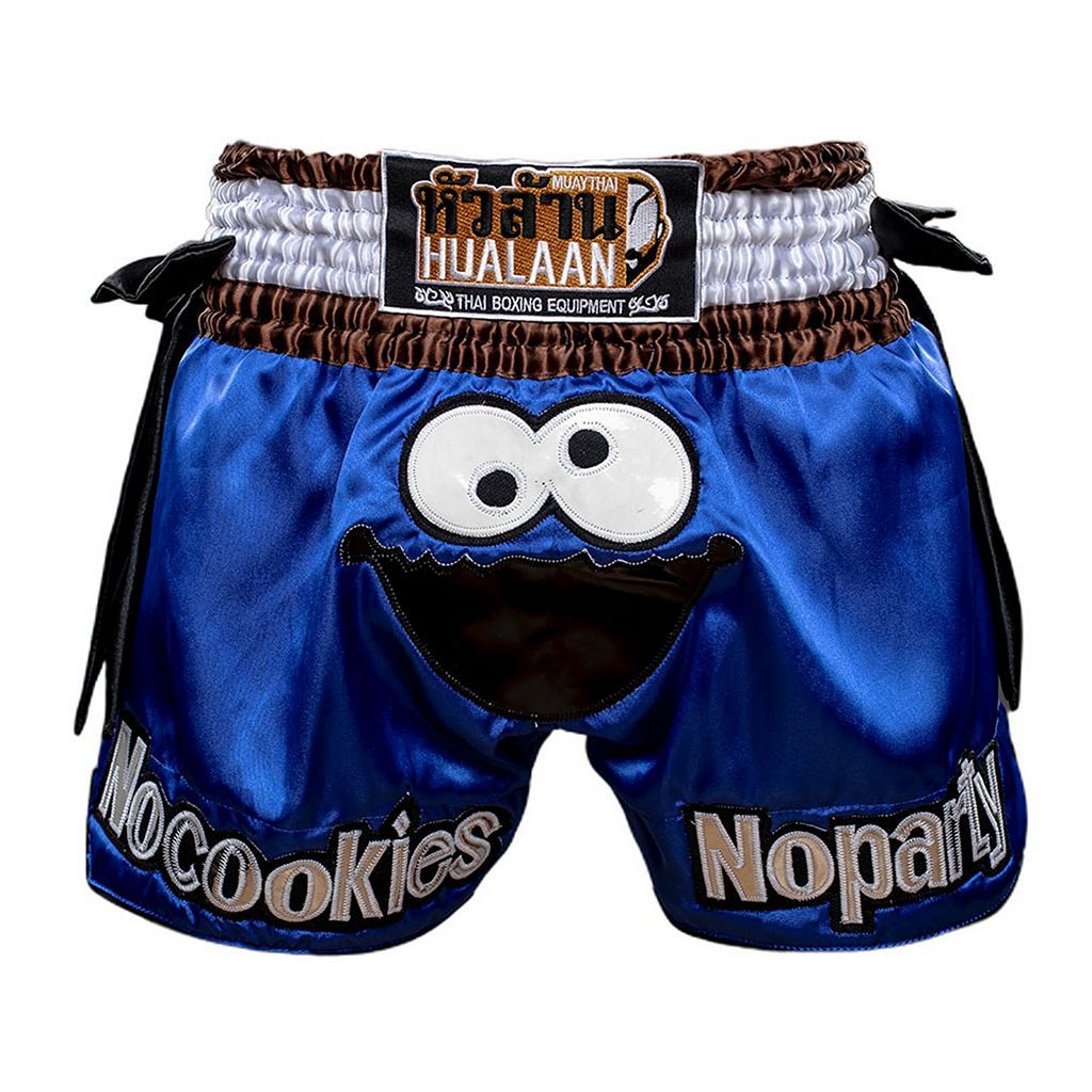 HuaLaan Biscuit Muay Thai Shorts Blue-White