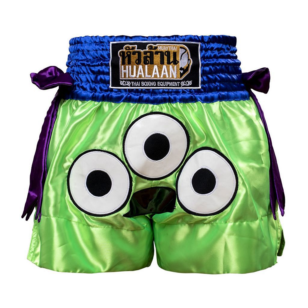 HuaLaan Monster History Muay Thai Shorts Green-Blue