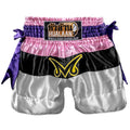 HuaLaan Buu Muay Thai Shorts Grey-Pink