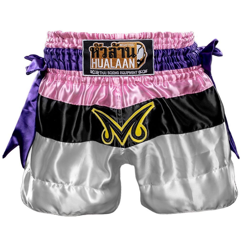 HuaLaan Buu Muay Thai Shorts Grey-Pink