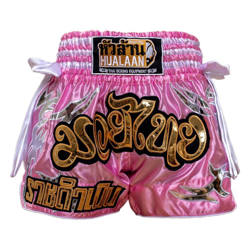 HuaLaan Pinket Muay Thai Shorts Pink-White
