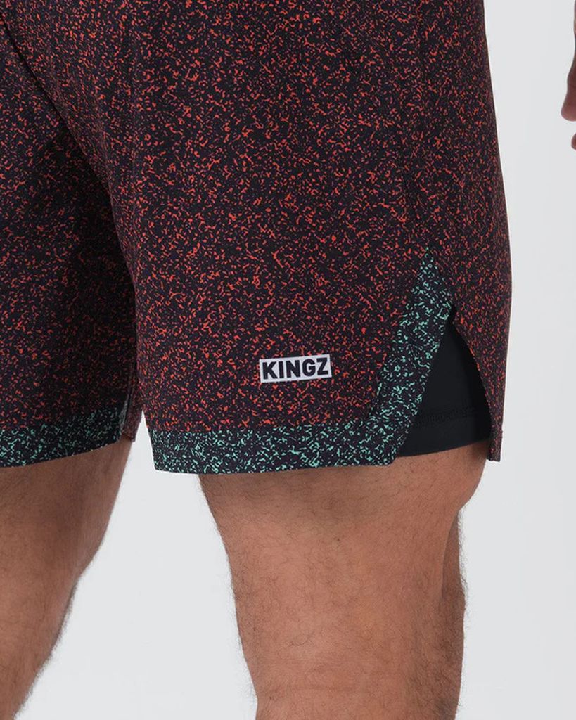 Kingz Hybrid MMA Fight Shorts Black-Red