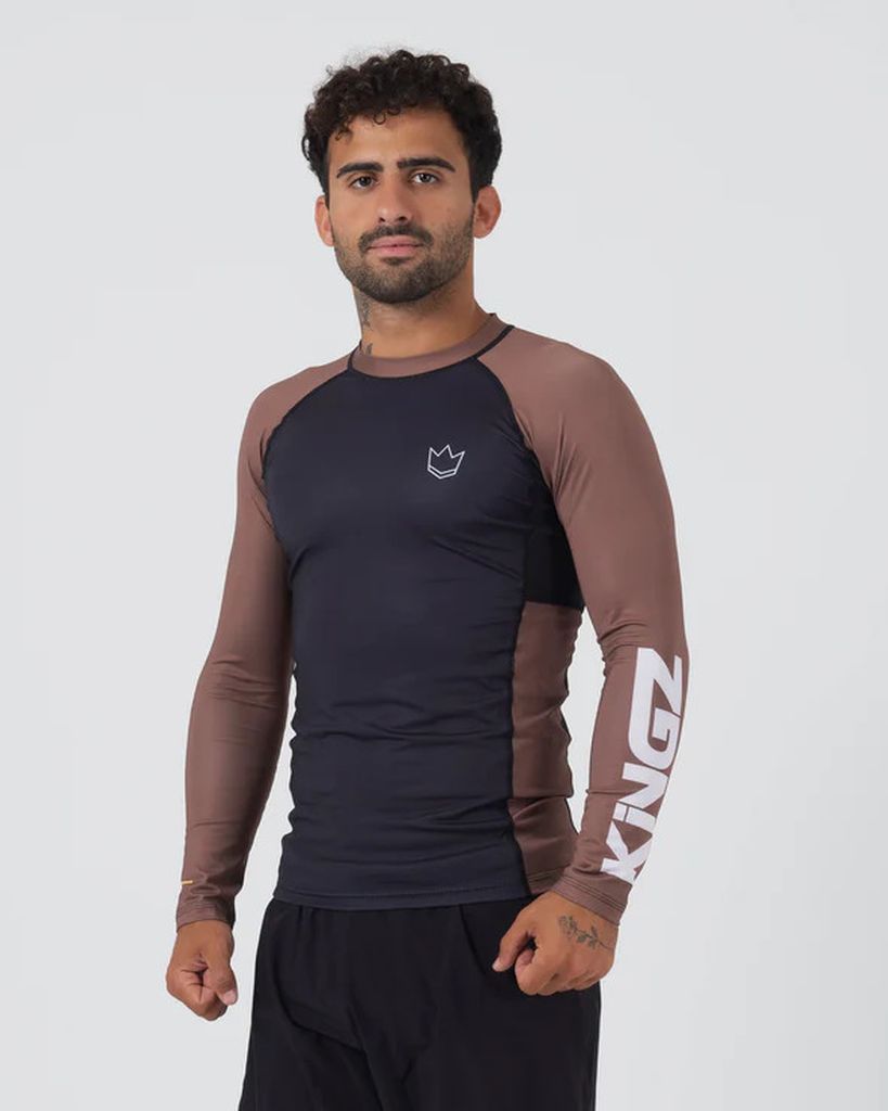 Kingz Ranked Performance V2 LS Rashguard Black-Brown