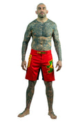 KOARENA Jiu Jitsu Brazilian Flag MMA Fight Shorts Red