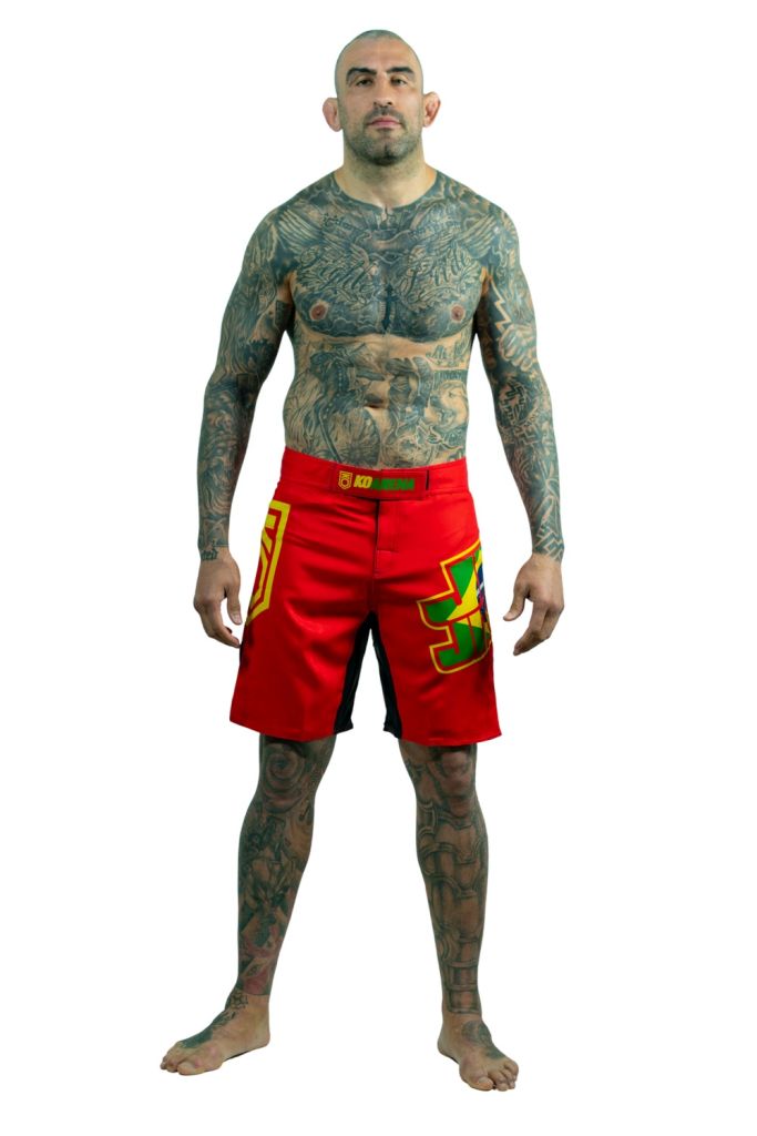 KOARENA Jiu Jitsu Brazilian Flag MMA Fight Shorts Red