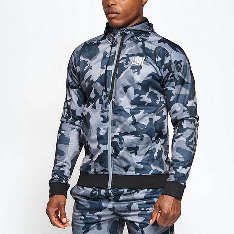 Leone 1947 AB302 Hooded Track Jacket Grey-Camo