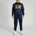 Leone 1947 DNA Zipped Hoodie Navy Blue-Gold