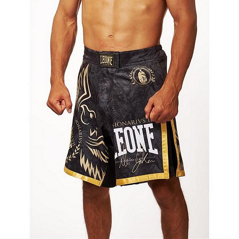 Leone 1947 Legionarivs II MMA MMA Fight Shorts Black-Gold