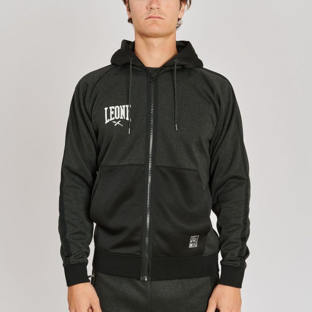 Leone 1947 Melange ABX611 Hoodie Black-Grey