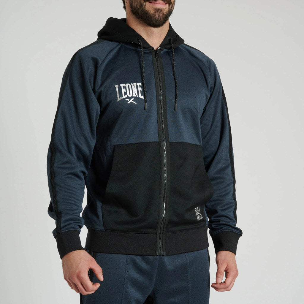 Leone 1947 Melange ABX611 Hoodie Navy Blue-Grey