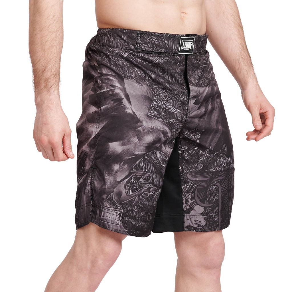 Leone 1947 Raven AB956 MMA Fight Shorts Black-Grey