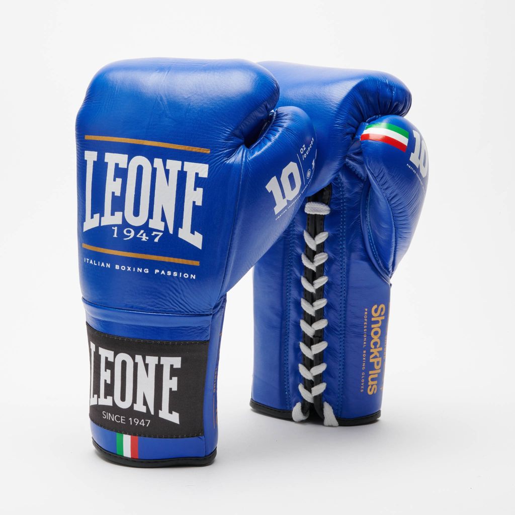 Leone 1947 GN102L Shock Plus Lace Up Boxing Gloves Blue