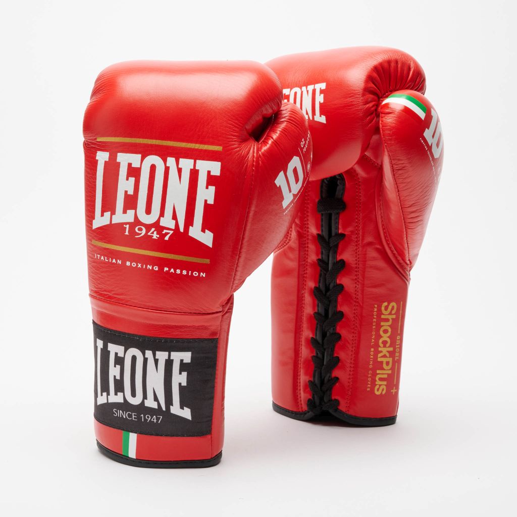 Leone 1947 GN102L Shock Plus Lace Up Boxing Gloves Black