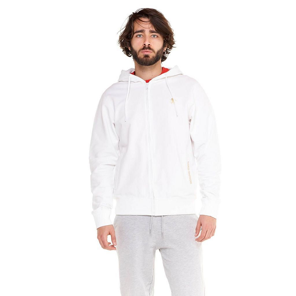 Leone 1947 Sudadera Capucha Zip Gold SS22 White