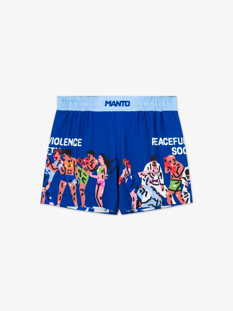Manto Gym 3.0 MMA Fight Shorts Blue-Multicolored