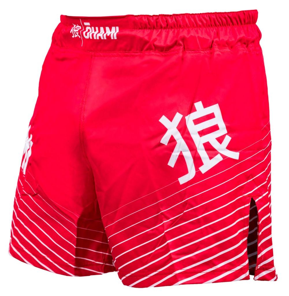 Okami Big Kanji MMA Fight Shorts Red