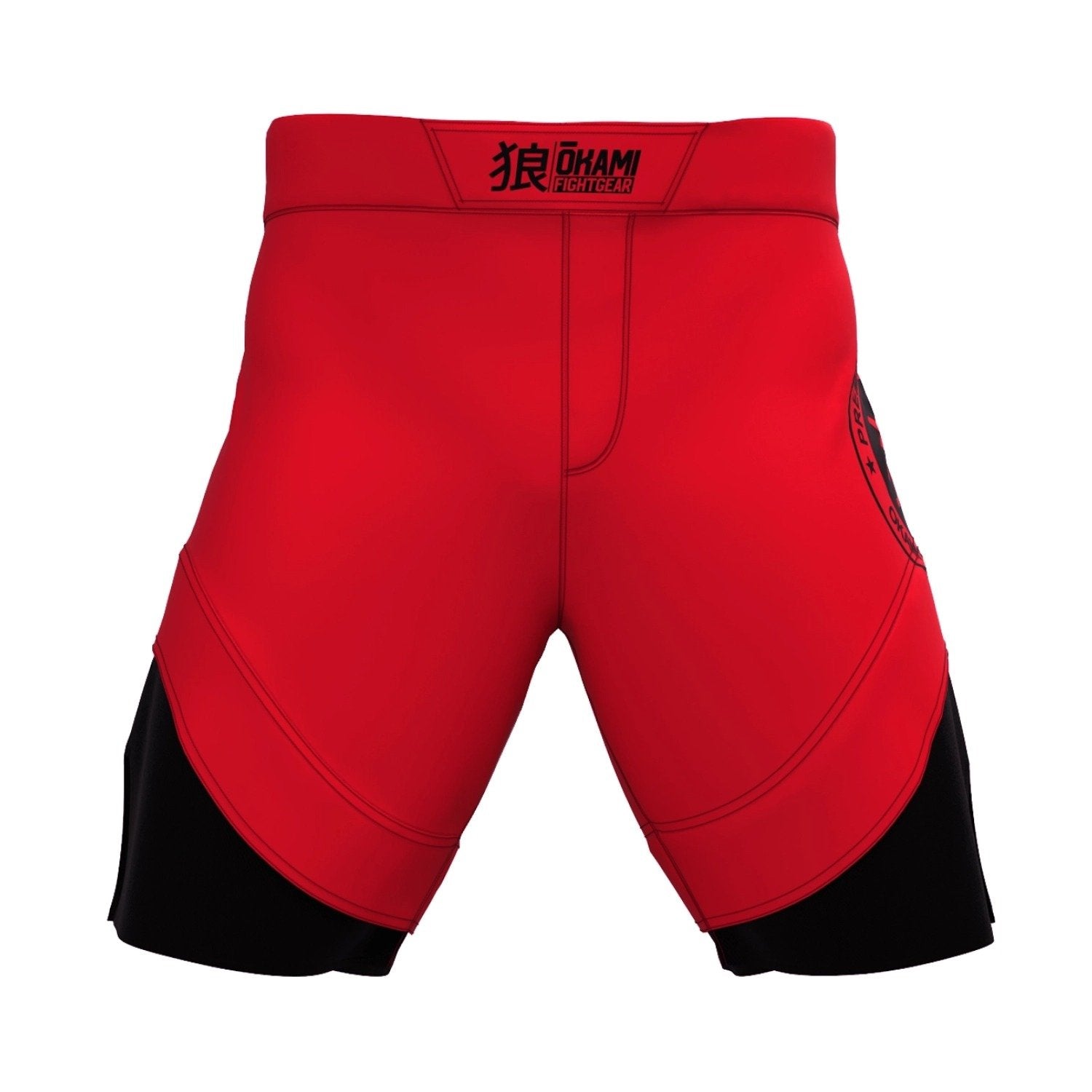 Okami Keii MMA Fight Shorts Navy Blue-White