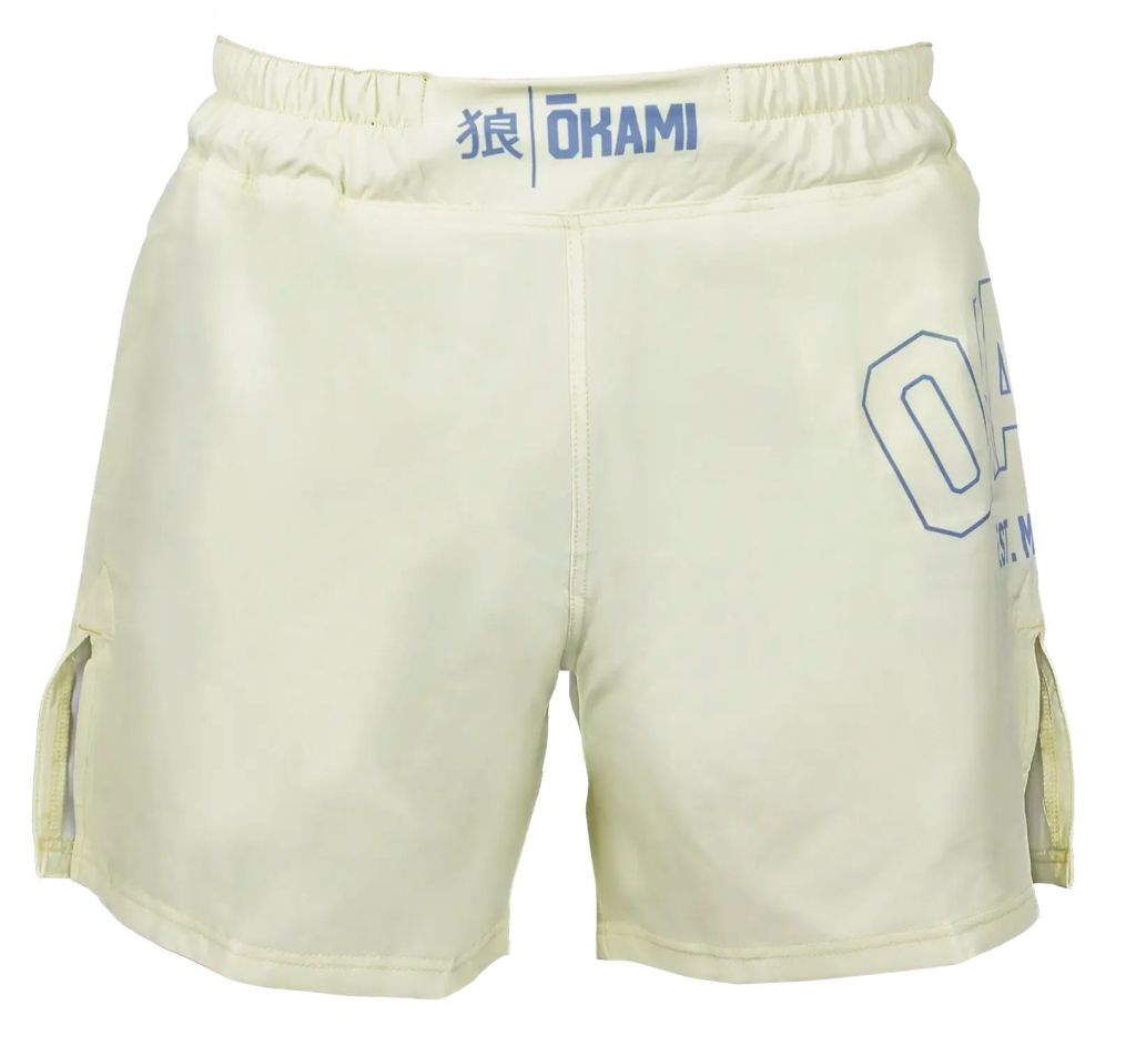 Okami Logo MMA Fight Shorts Brown-White