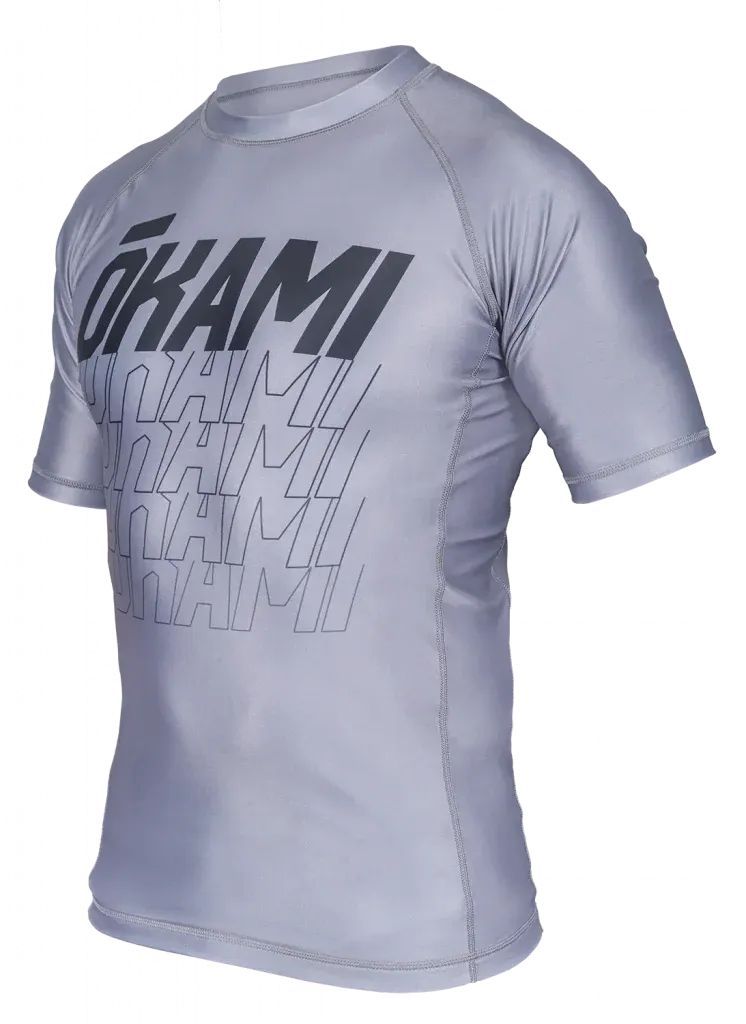 Okami Logo SS Rashguard Brown-White