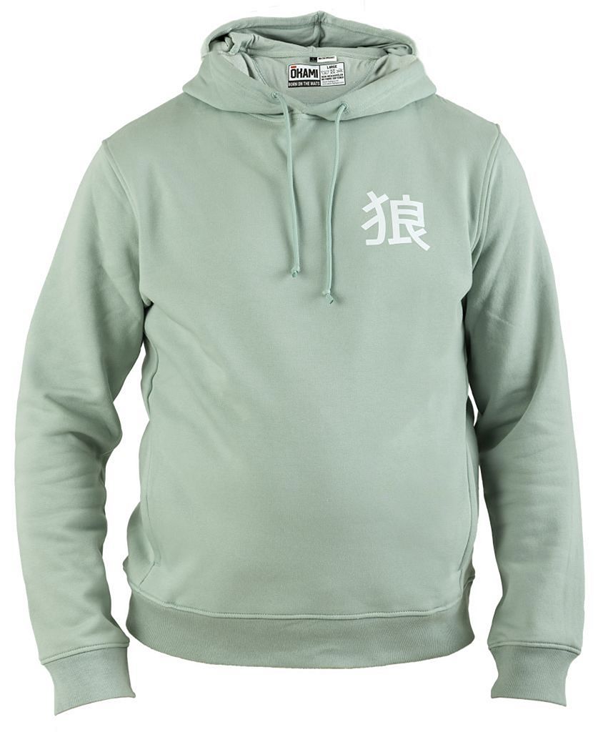Okami Organic Hoodie Small Kanji Sage Green
