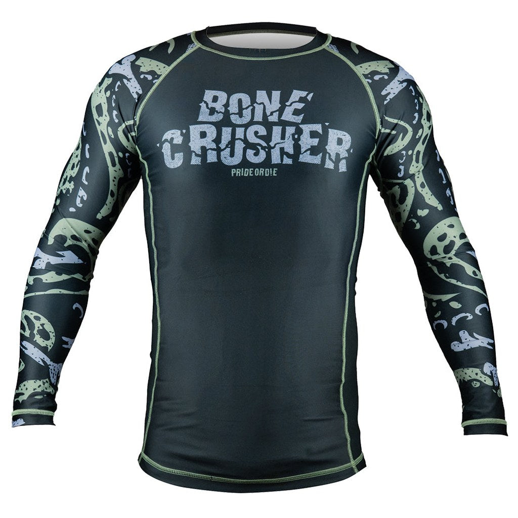 Pride Or Die Bone Crusher V2 LS Rashguard Black-Green