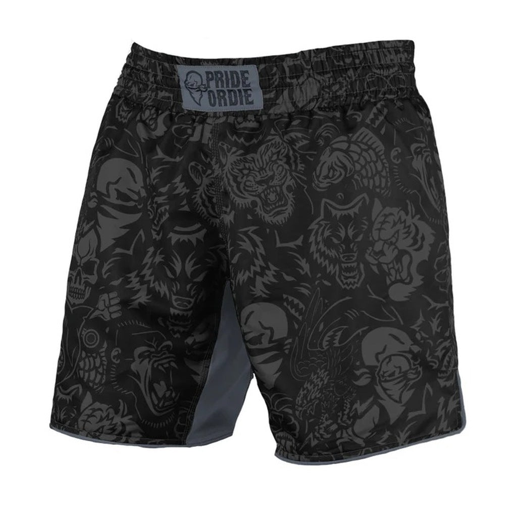 Pride Or Die Ferocity MMA Fight Shorts Black