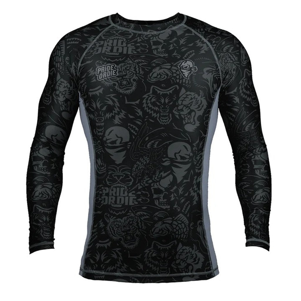Pride Or Die Ferocity LS Rashguard Black