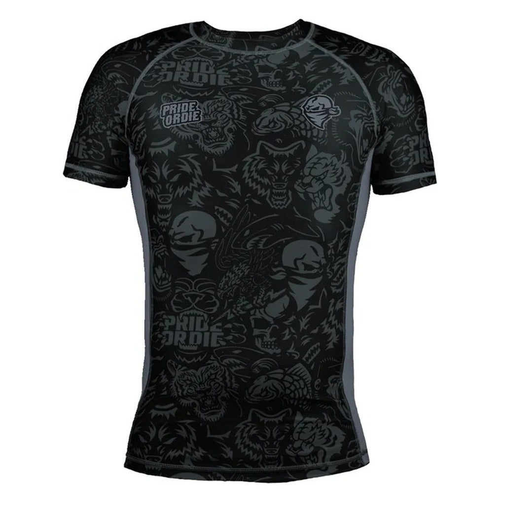Pride Or Die Ferocity SS Rashguard Black