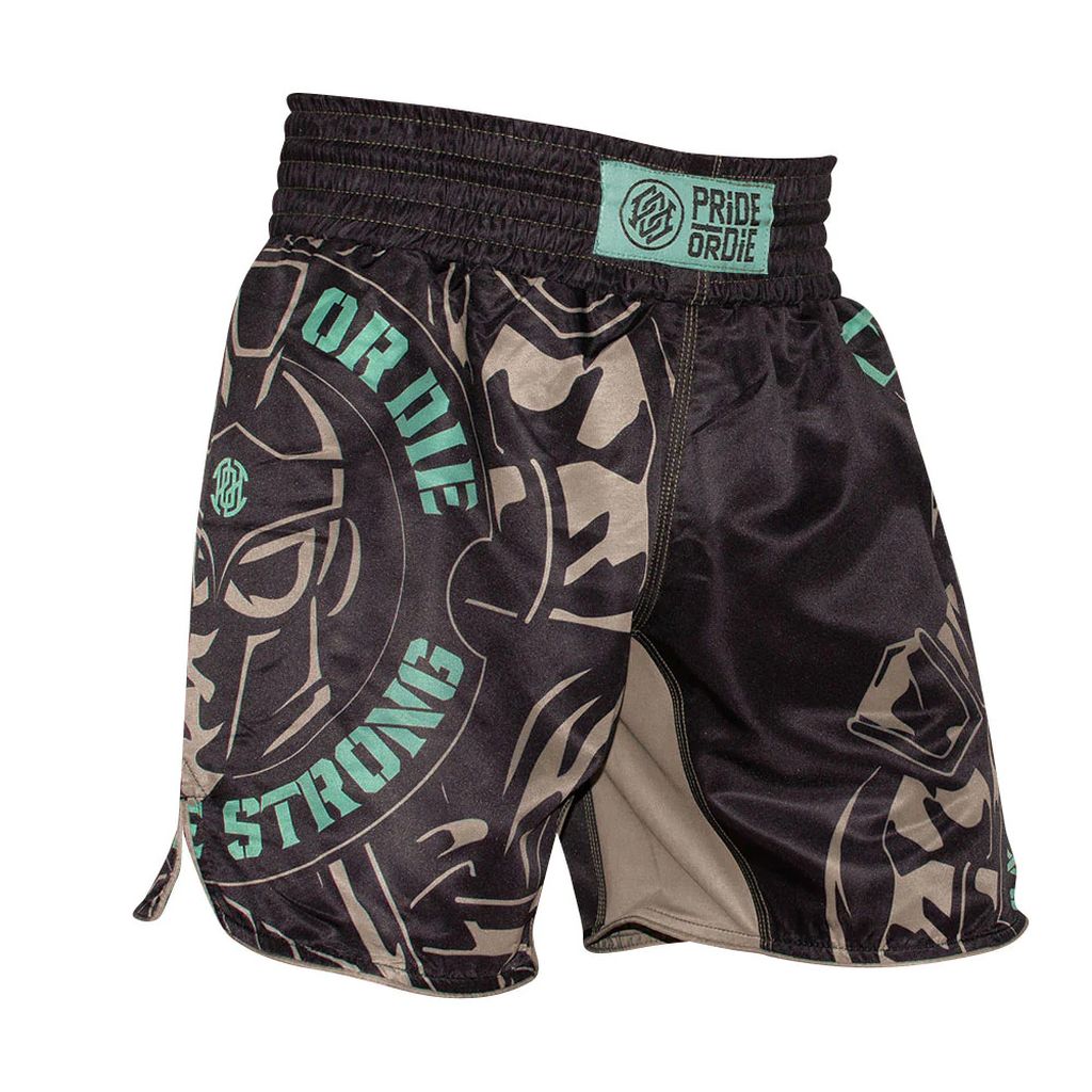 Pride Or Die Only the Strong MMA Fight Shorts Black